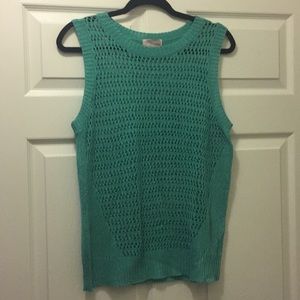 Light green mesh sweater.